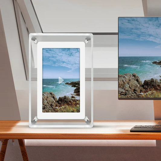 Rechargeable Digital Photo Frame with Acrylic IPS Screen for Home Decor