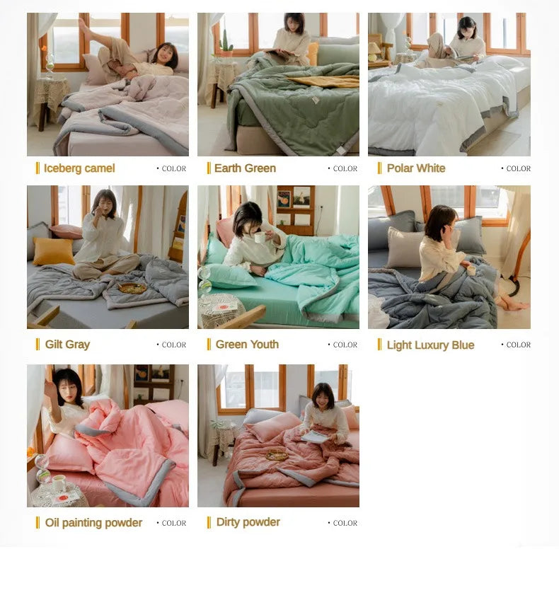 Lightweight Summer Quilt in Cotton-Polyester Blend – Washable, Skin-Friendly Solid Colour