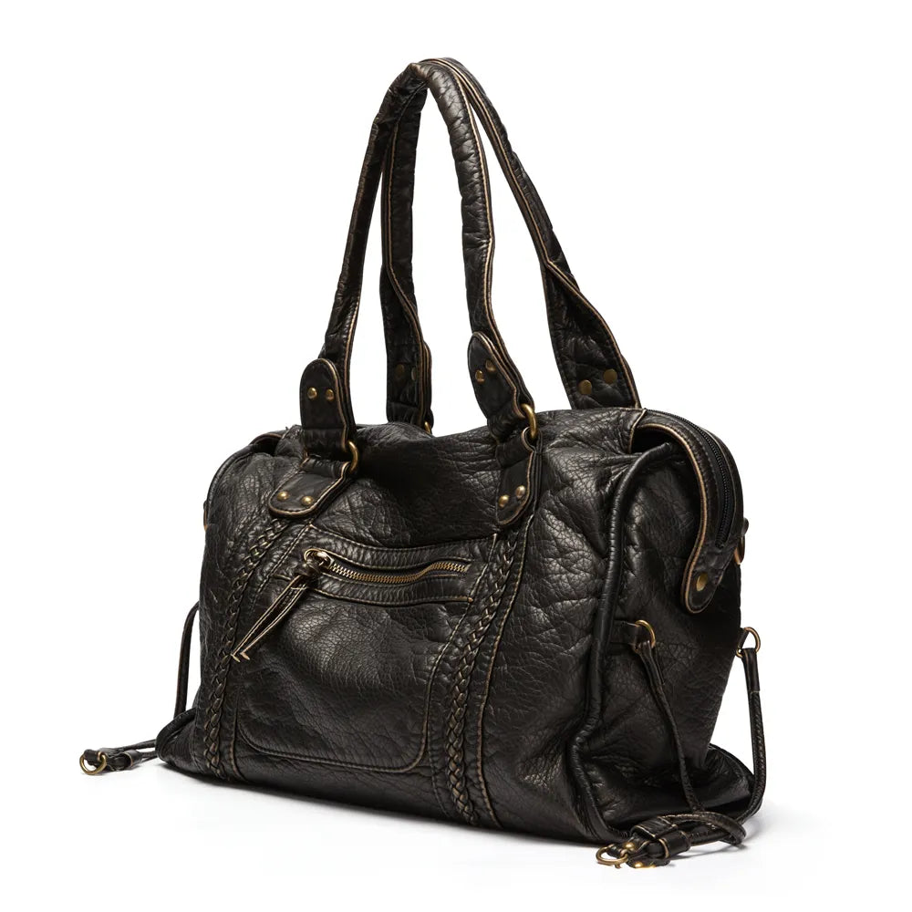 Black Tote Bag for School – Modern Practicality with Retro Elegance