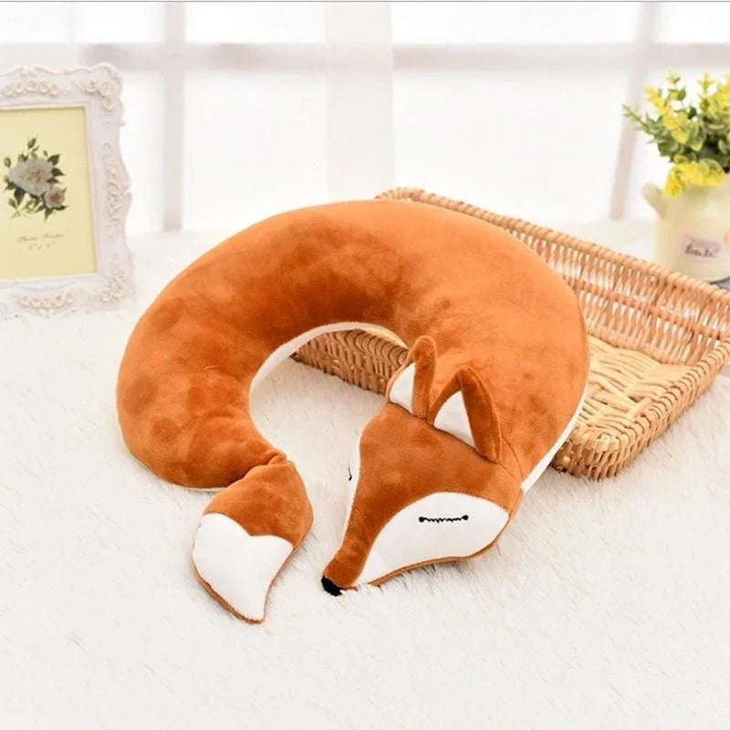 Travel Neck Pillow with Cute Fox Design | Cozy Travel Companion