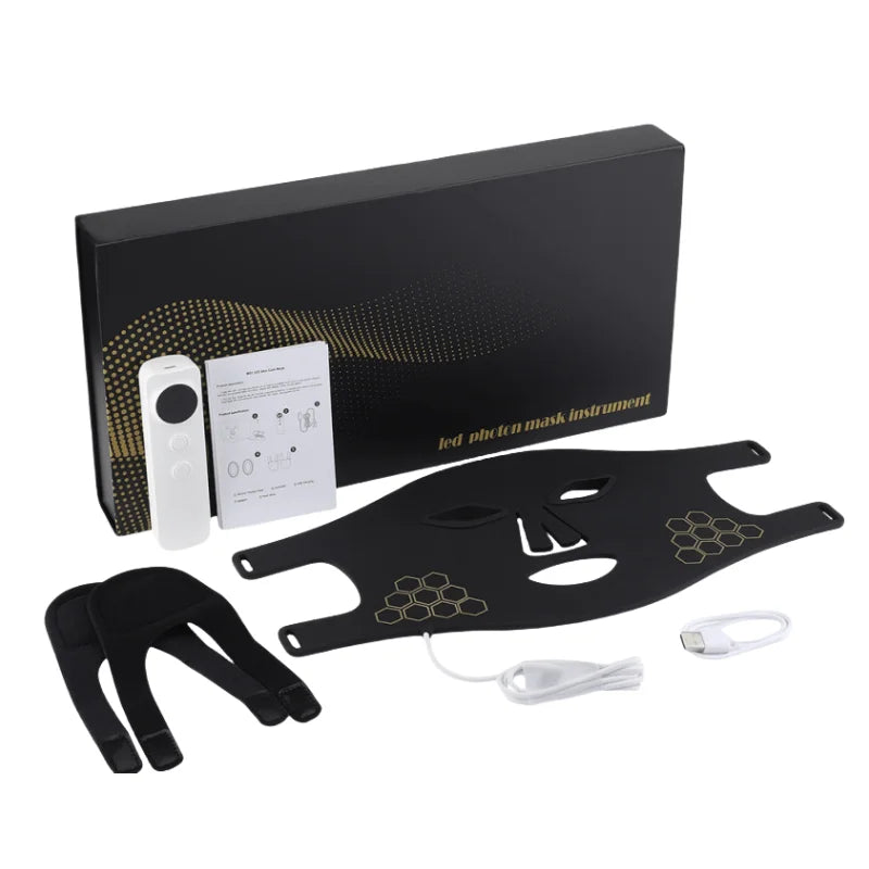 Facial Mask with 72 LEDs - Red, Blue, and 850nm Near-Infrared Light, 3 Levels, 4 Settings & Timer from 5 to 20 Minutes