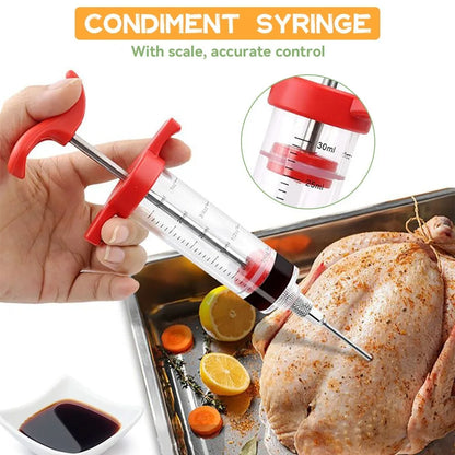 Marinade Injector for Deep Flavor & Juicy Meat | Stainless Steel Needles | 60 ml Capacity