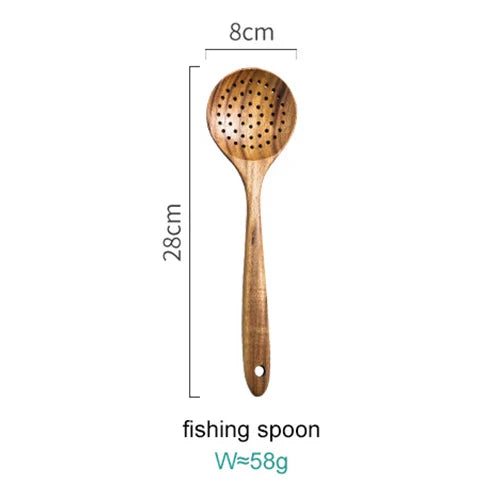 Elegant 8-Piece Acacia Wood Kitchen Utensil Collection