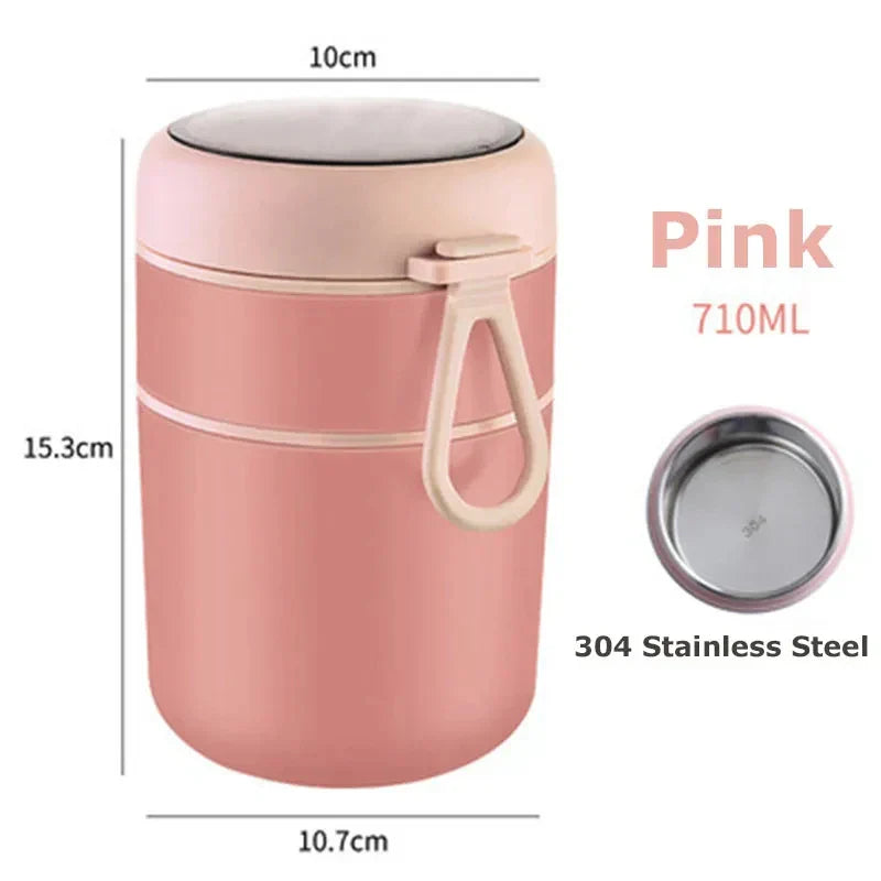 Stainless Steel Thermal Container | 530 ml / 710 ml | Insulated Lunch and Soup Cup | Durable & Leak-Proof