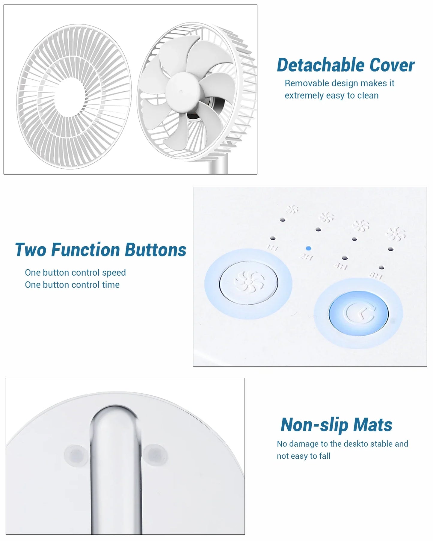 Compact Mini Fan with 4 Speed Settings – Quiet Operation