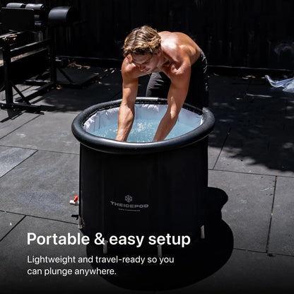 Inflatable Cold Plunge Tub for Adults – 84-Gallon Portable Ice Bath with Lid & Drain