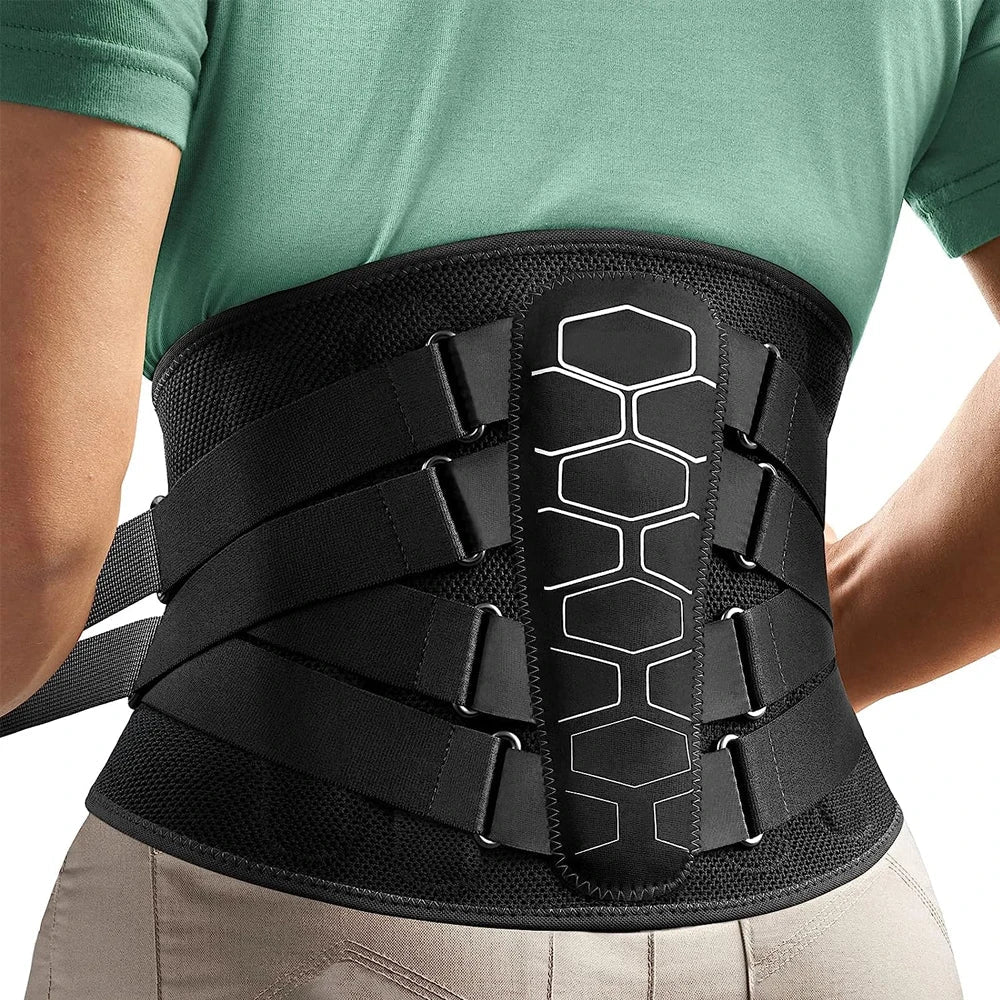 Adjustable Compression Back Brace for Lumbar Support | Breathable Belt for Lifting and Work
