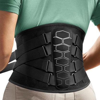 Adjustable Compression Back Brace for Lumbar Support | Breathable Belt for Lifting and Work