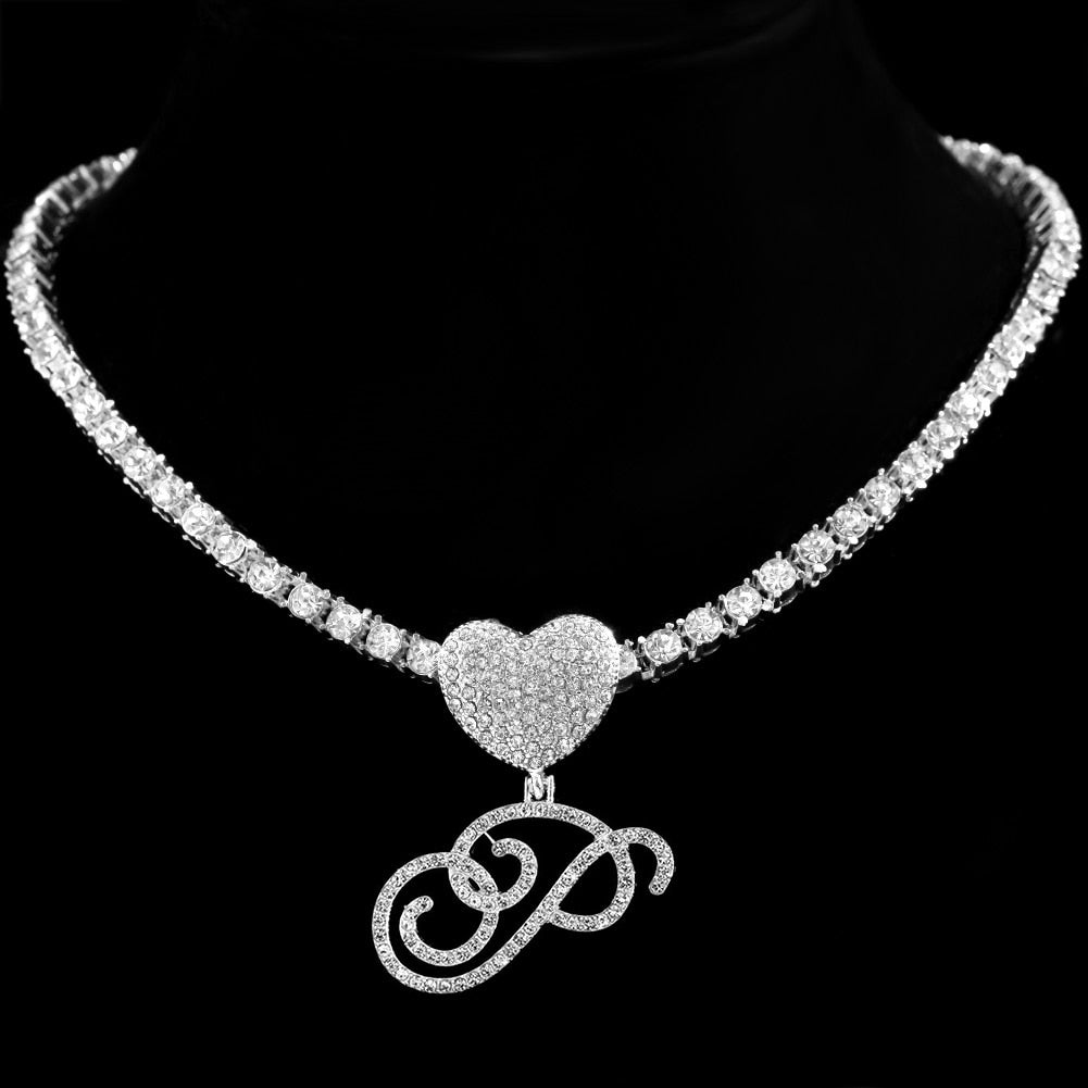 Personalized Crystal Heart Pendant Necklace