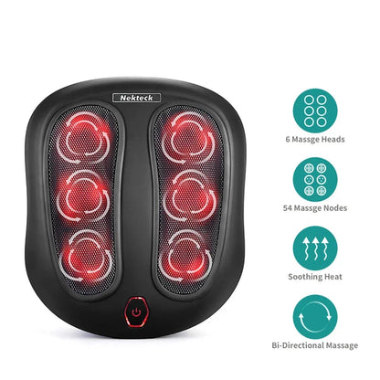 Foot Massager with Heat – 18 Kneading Nodes, One-Touch Control & 20-Minute Auto Shutoff