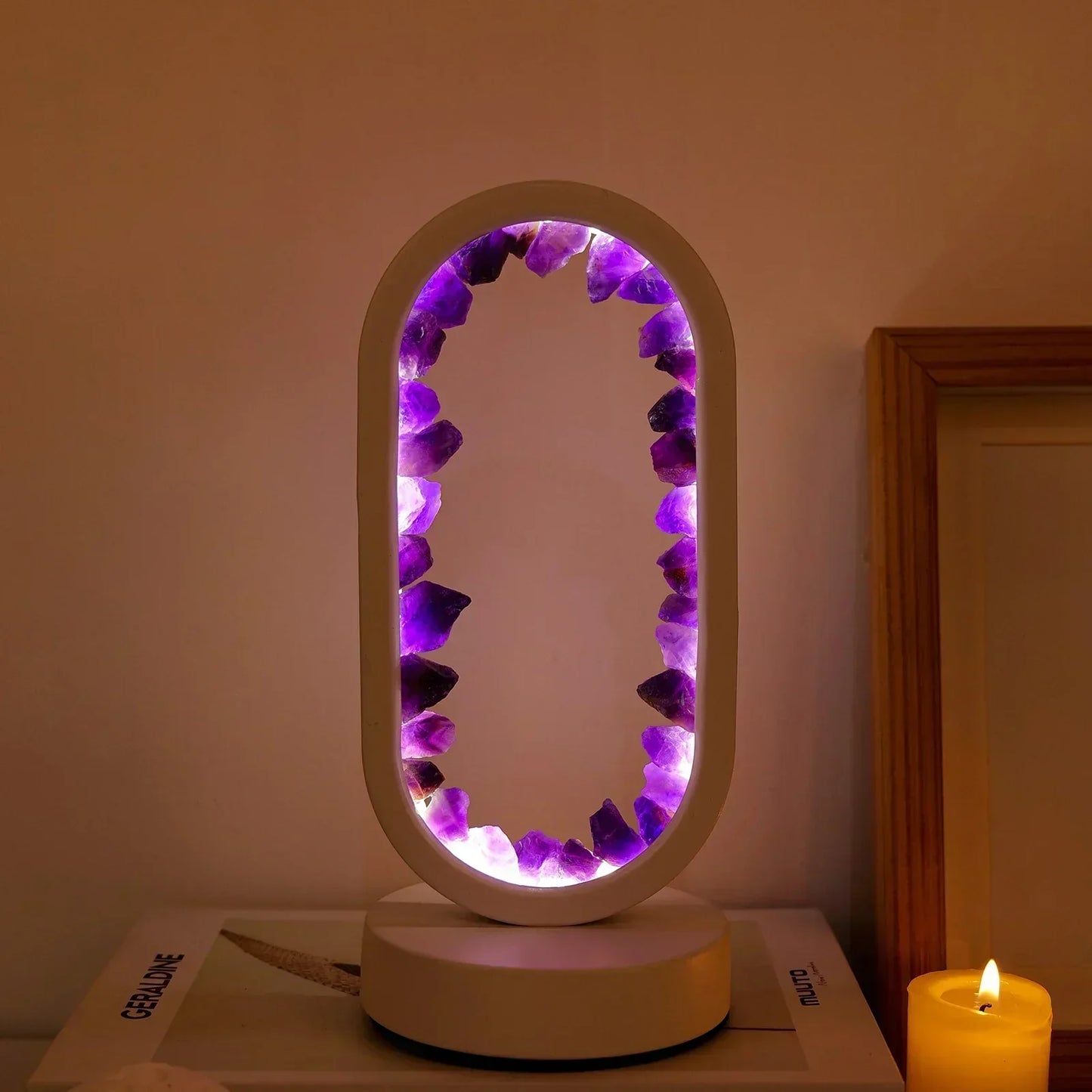 Elegant Natural Crystal Light Fixture – Amethyst Taalita