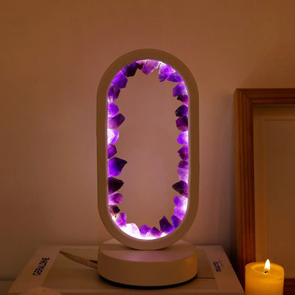 Elegant Natural Crystal Light Fixture – Amethyst Taalita
