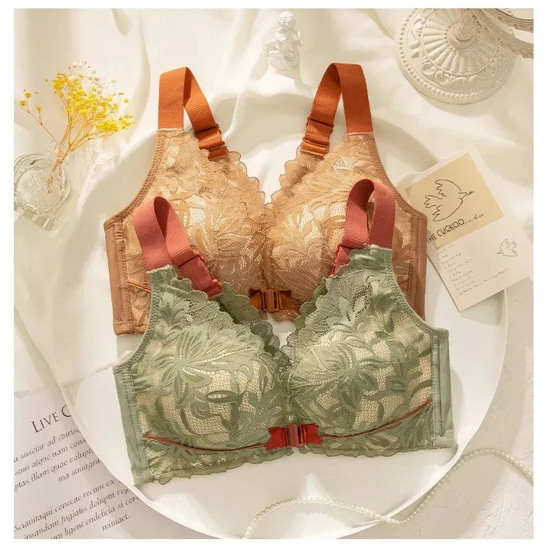 Front Closure Wireless Bra in Amber Color