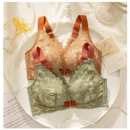 Front Closure Wireless Bra in Amber Color