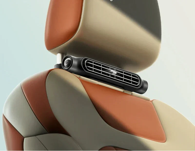 USB Car Headrest Fan – Compact Back Seat Ventilation System with 3 Speeds