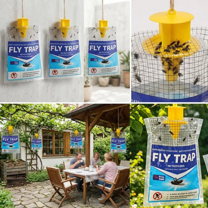 Eco-Friendly Hanging Fly Catcher with Quick-Activating Bait