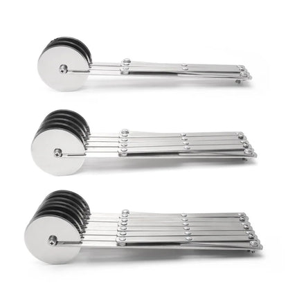 Dough Cutter | Adjustable Stainless Steel | 3-7 Wheels | For Pizza, Brownies & Pastries