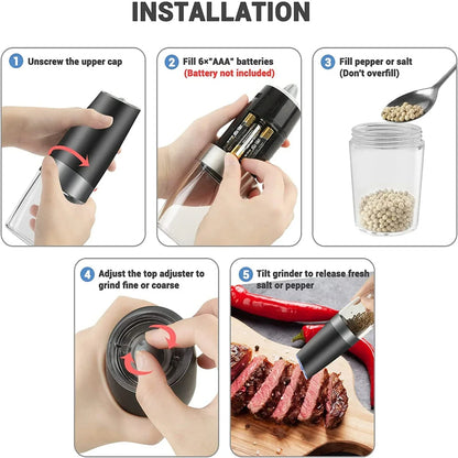 Automatic Gravity Electric Spice Grinder for Salt, Pepper and Cumin