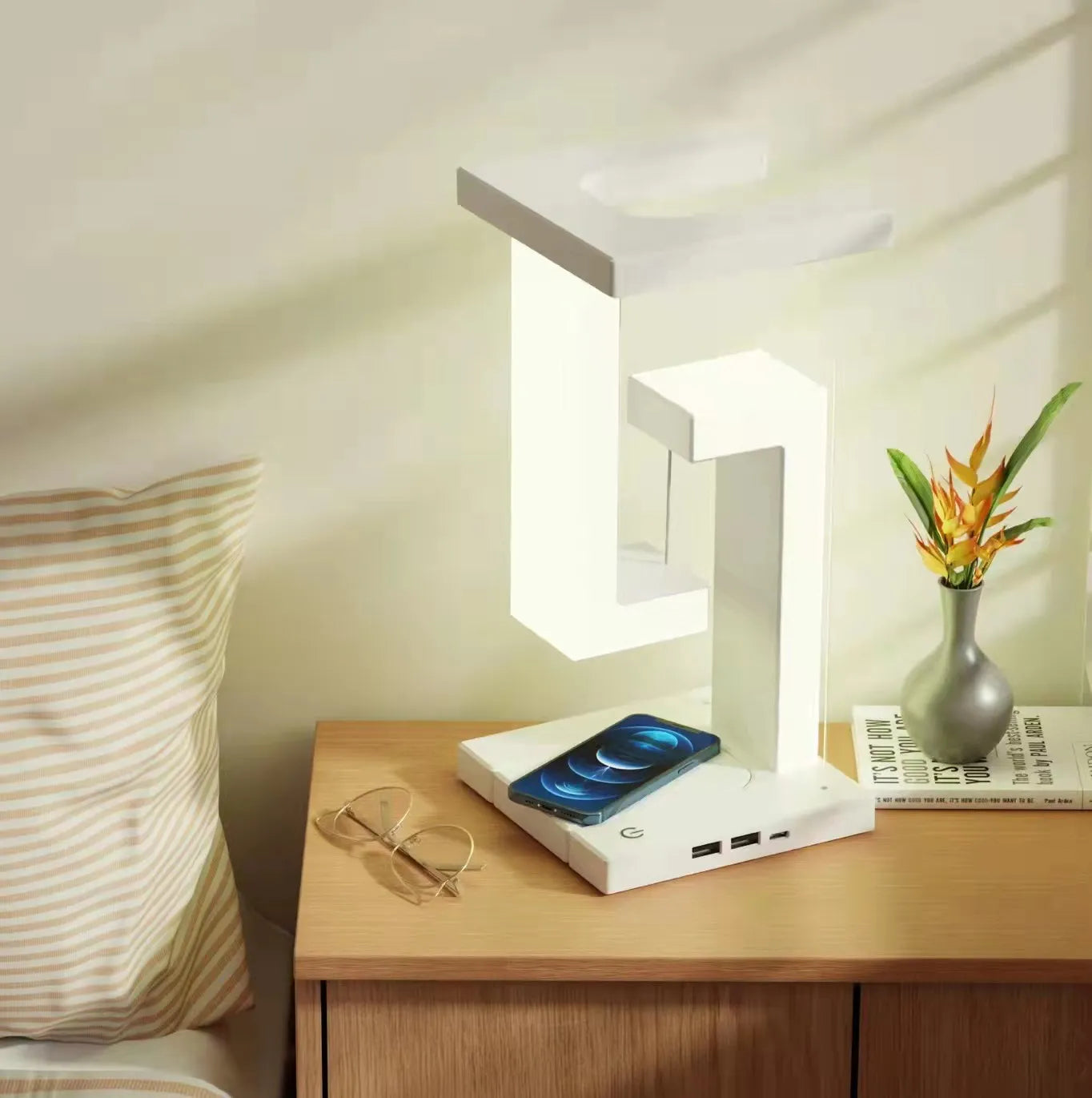 Wireless Night Lamp with Anti-Gravity Orbit Charging Feature