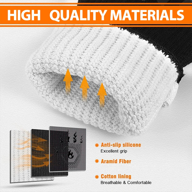 Heat-Resistant Grill Gloves – Non-Slip, Comfortable, Up to 800°C for BBQ, Oven & Outdoor Cooking