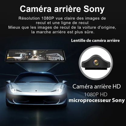 Rearview Mirror Camera 4K with GPS Navigation and Video Recording