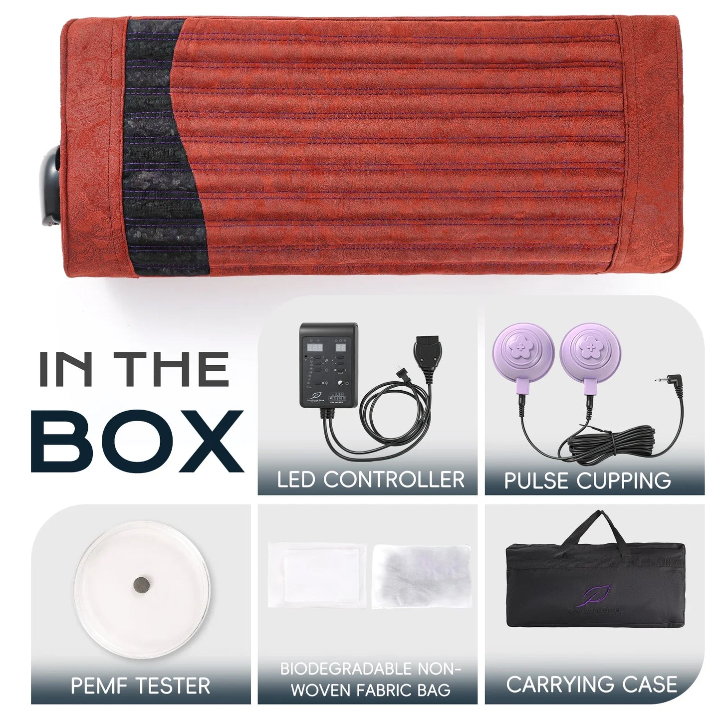 Infrared Heating Cushion for Neck and Shoulders with Amethyst & Jade, 85–159°F, 3–64Hz & Timer