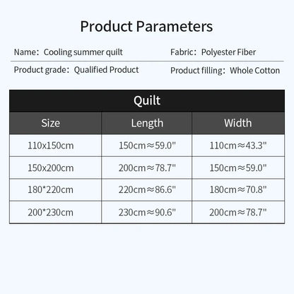 Lightweight Summer Quilt in Cotton-Polyester Blend – Washable, Skin-Friendly Solid Colour