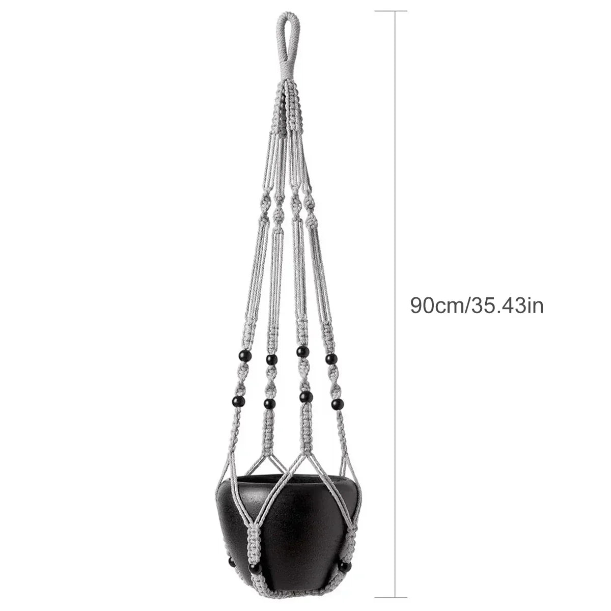 Macrame Plant Hanger – 90 cm Cotton for 3-12 Inch Pots – Boho Style