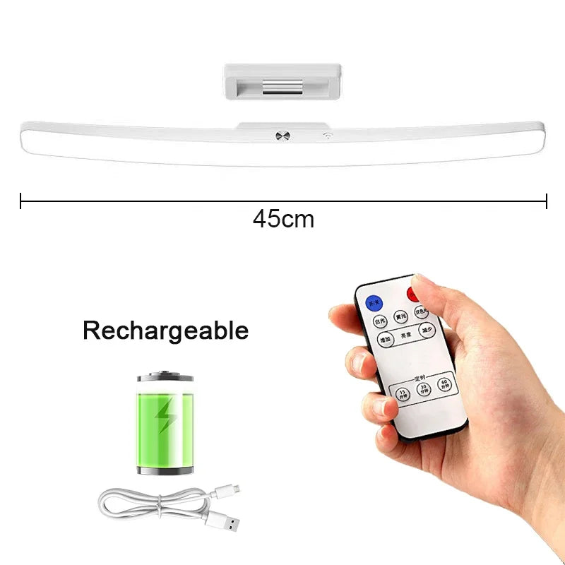 Rechargeable LED Magnetic Light with Touch & Remote Control - Warm to Cool White, Type-C Fast Charging