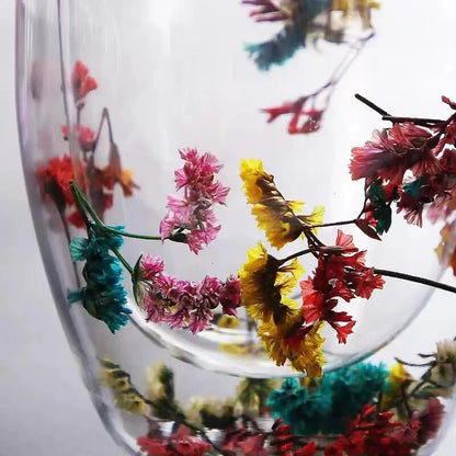 Set of 2 Floral Infused Double-Wall Glass Mugs