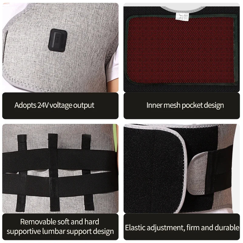 Adjustable Heated Wrap for Back and Shoulders with Red Light & Vibration Massage – 3 Heat Settings