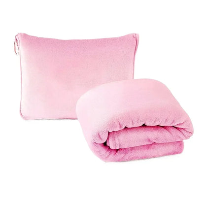 2-in-1 Travel Blanket | Plush Coral Fleece Pillow & Blanket | Soft, Warm, Portable