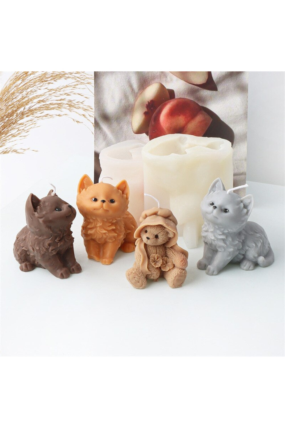 Gypsum Candle Mold in Bear Shape