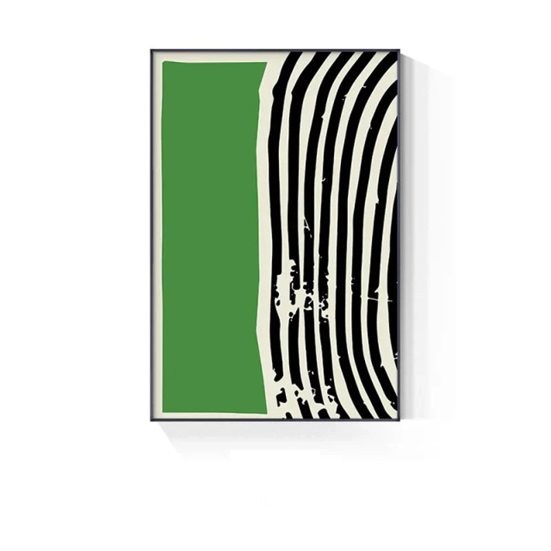 Modern Geometric Canvas Prints in Green Tones for Stylish Spaces
