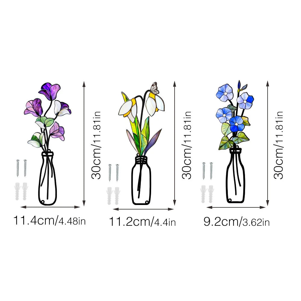 Set of 3 Scandinavian Metal Wall Plant Holders - Clip-On Design