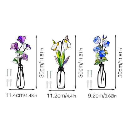 Set of 3 Scandinavian Metal Wall Plant Holders - Clip-On Design
