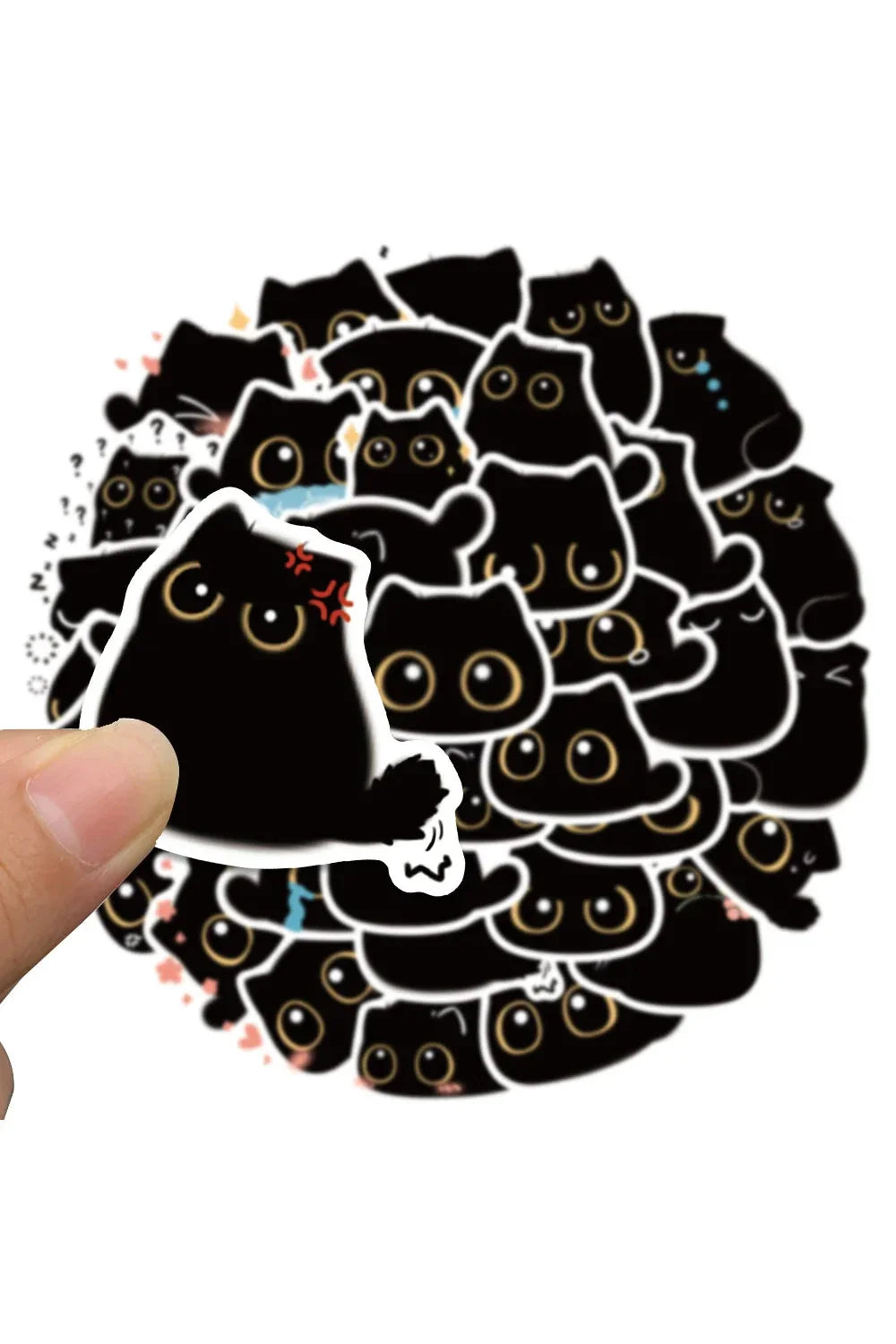 Set of Black Cat Adhesive Decals