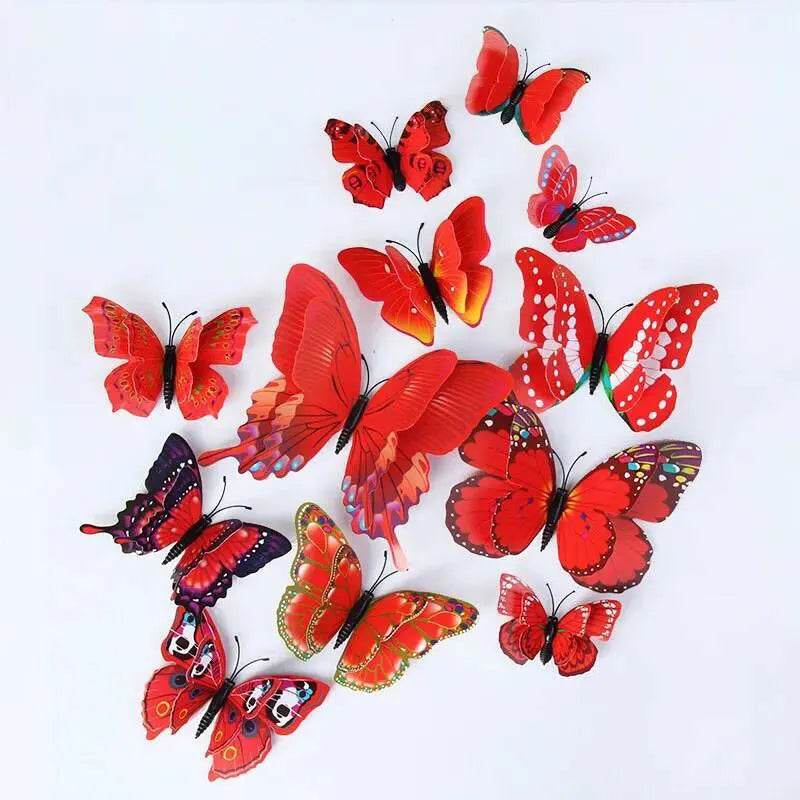Magnetic 3D Butterfly Wall Stickers Set | 12 Pieces | Double Layered