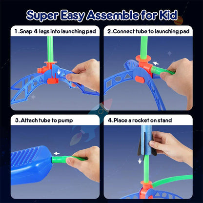 Rocket Launcher with 6 Foam Rockets – Fun for Kids in Garden & Park