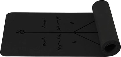 Non-Slip Pilates and Fitness Mat | Skin-Friendly TPE | 183 × 61 × 0.6 cm | With Alignment Lines