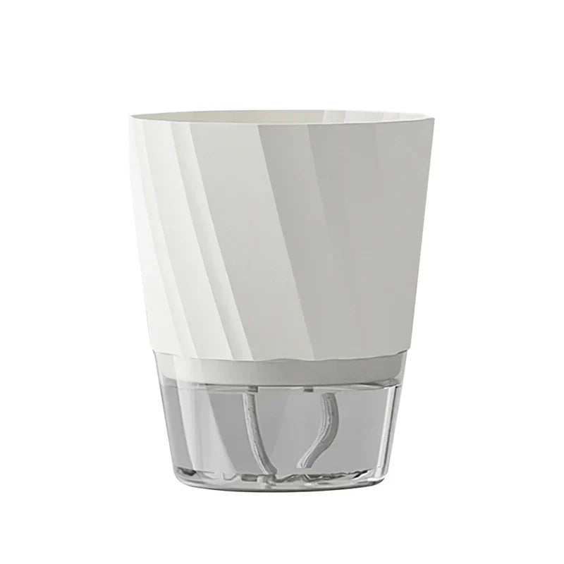Hydroponic Plant Pot with Double Container and Self-Watering System