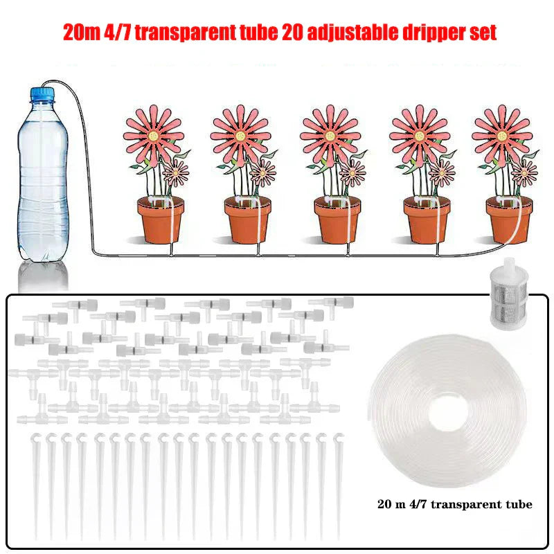 Irrigation Kit for Gardens with Adjustable Valve – Ideal for Potted Plants & Greenhouses