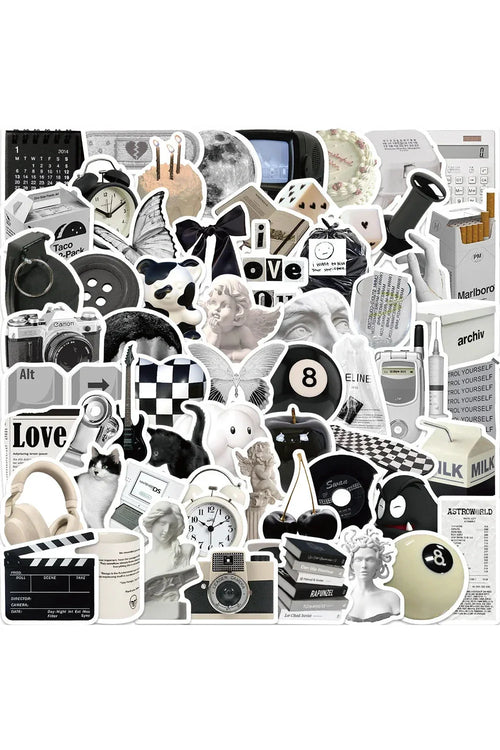 Monochrome Sticker in Black and White