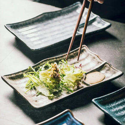 White Porcelain Serving Dish – Handmade Ceramic Sushi Plate