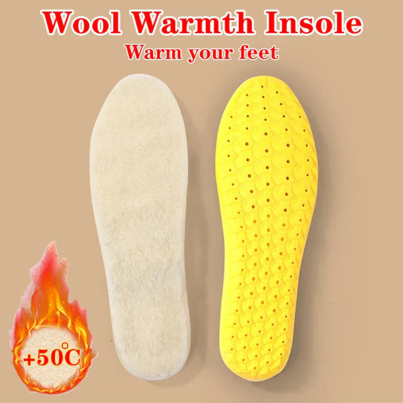 Lambswool Insoles – Antibacterial & Self-Warming – Soft, Odor-Resistant Winter Inserts