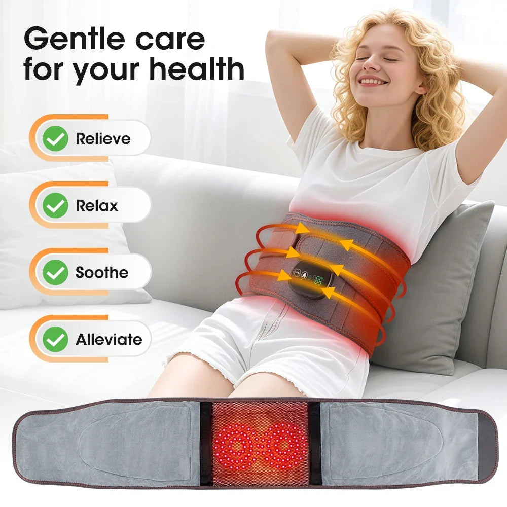 Cordless Lumbar Heating Pad with Vibration, Heat, and Red Light