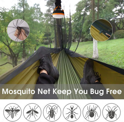 Lightweight Hammock with Mosquito Net & Tarp - Weather-Resistant for Camping & Hiking