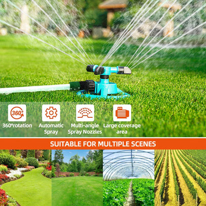 360° Rotating Lawn Sprinkler | Water-Saving & Durable | For Garden & Turf Care