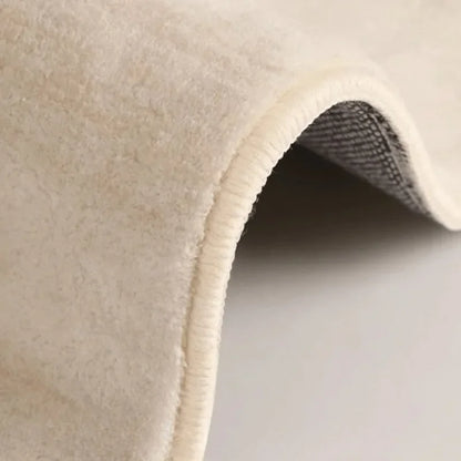 Cream Soft Plush Area Carpet - Non-Slip Irregular Shaped Rug