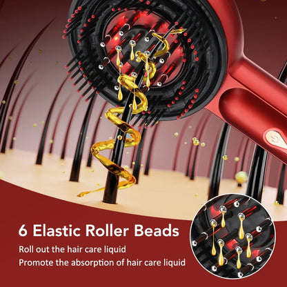 Scalp Comb Massager with 660nm LED Light | 3 EMS Levels, RGB Modes, 6ml Oil Applicator & USB-C